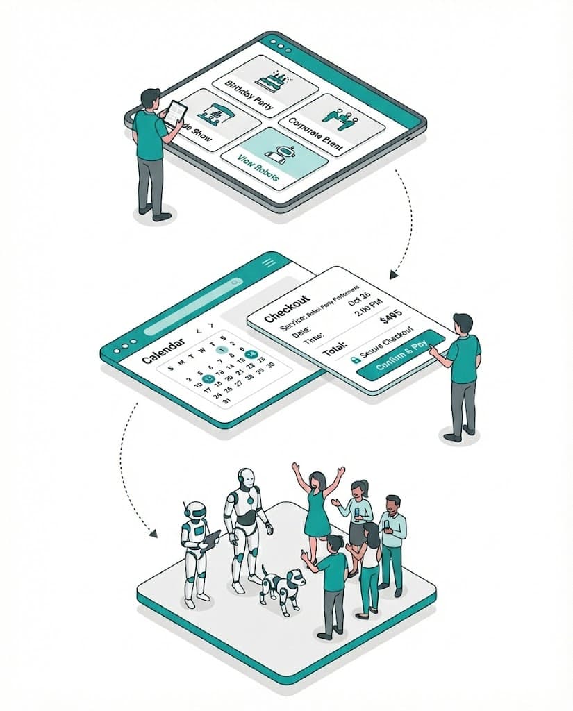 Screenshot or animation of booking flow