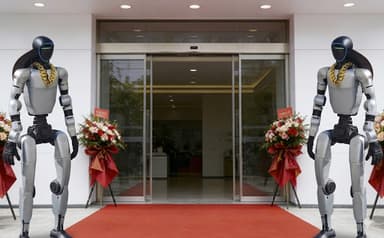 The Cyber Trio & Mascot - Retail Revolution: Humanoid Robot Mall Activation